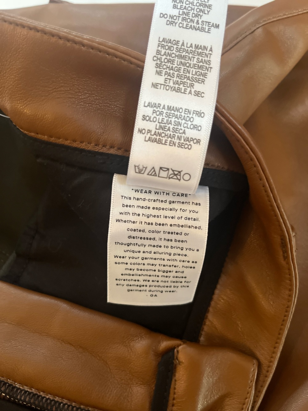 Good American Good Icon Better Than Leather High Rise Burnt Caramel Boot Pants - Picture 11 of 16